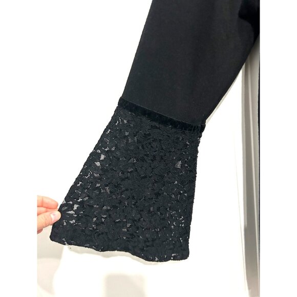 August Silk Black Lace Whimsygoth Bell Sleeve Open Cardigan Size Large - Picture 4 of 9